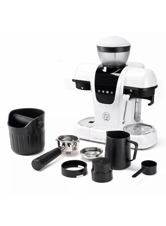 i cafilas Semi-Automatic Espresso Machine with Grinder – 19 Bar Pressure, Touch Control, Steam Wand, Stainless Steel Coffee Maker for Home & Office - Image 2